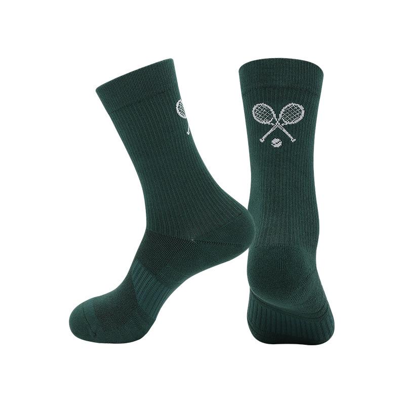 Summer Professional Towel Bottom Tennis Socks Men's and Women's Sweat-absorbing Non-slip Sports Socks Cotton Medium Tube Socks