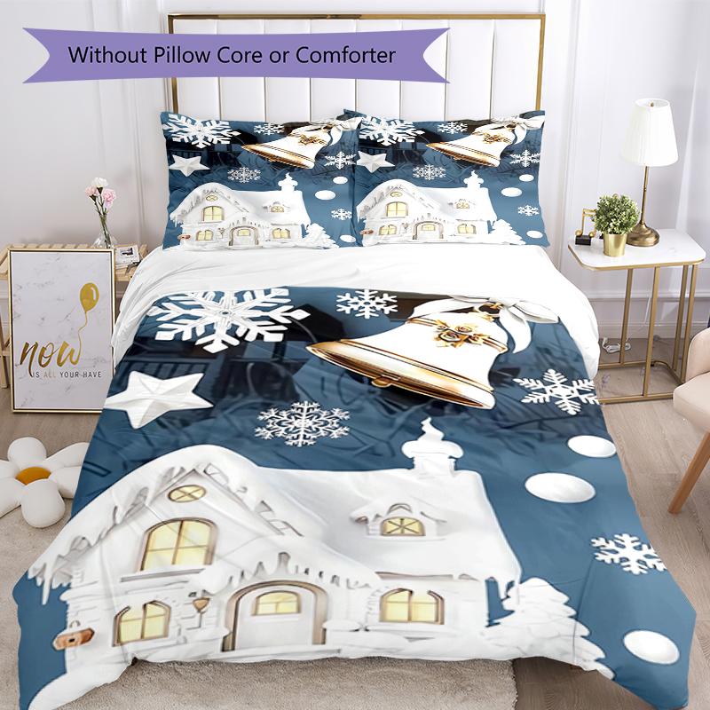3pcs Christmas Bedding Set Duvet Cover Closure Includes 1 Duvet Cover & 2 Pillowcases, Soft and Comfortable for All Seasons.