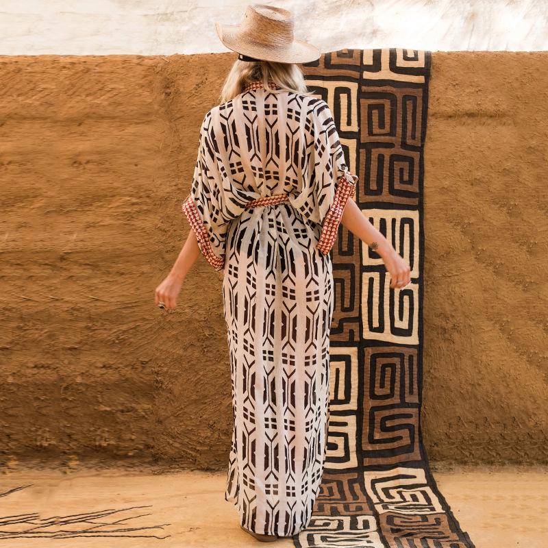 Women's Four-Way Stretch Long Cardigan: Loose Sun Protection Jacket & Beach Bikini Cover-Up