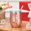 Livole Day Birthday Respect for the Aged Day Vacuum Insulated Stainless Steel Tumbler with Keeps Drinks Hot or and 350ml Rose Mother's Gift, Gift,