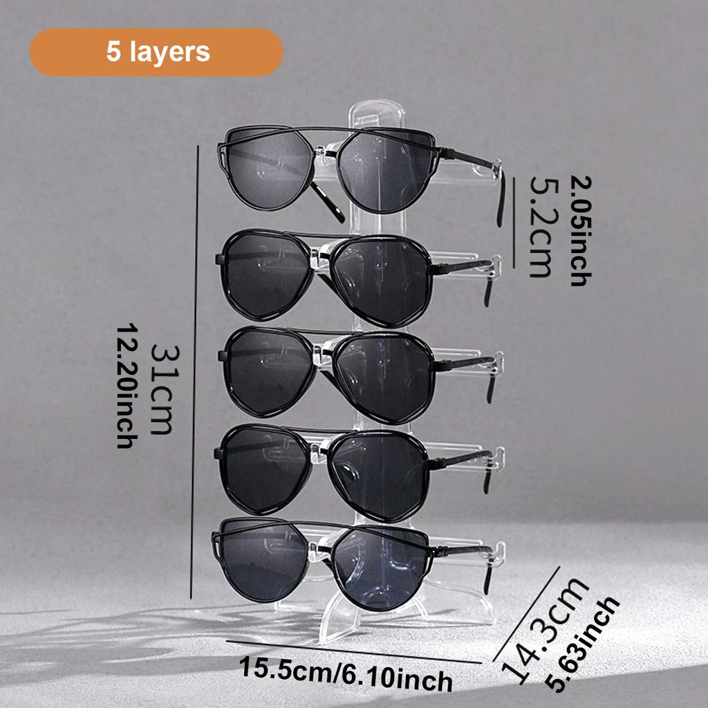 1pc Transparent Multi-layer Eyeglass Frame, Sunglasses Display Frame, Desktop Storage Frame, Minimalist Storage Frame