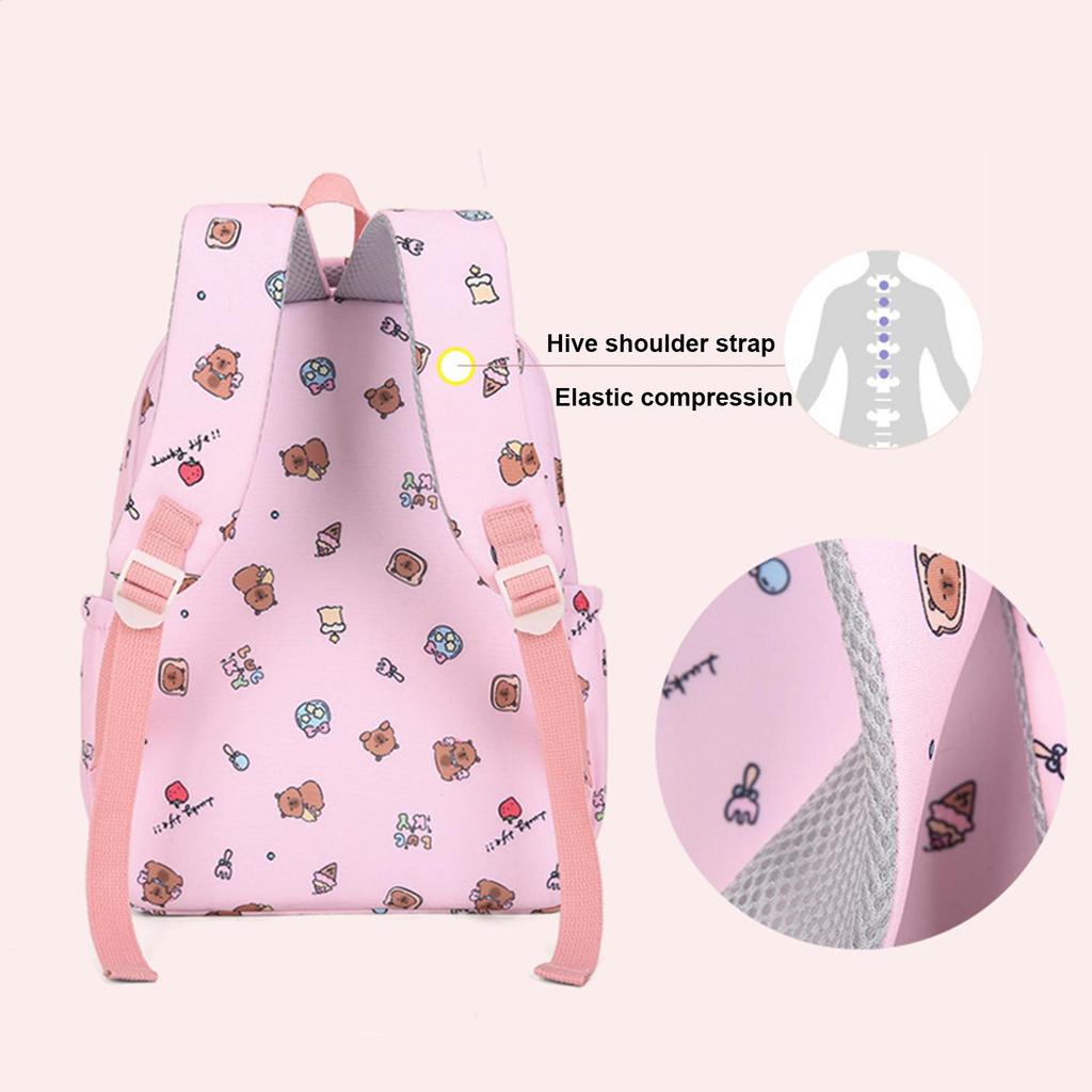 cute Capybara Backpack Large Capacity Cartoon Fashion  Lightweight Rucksack with Pencil Case and Lunch Bag for School Outdoor