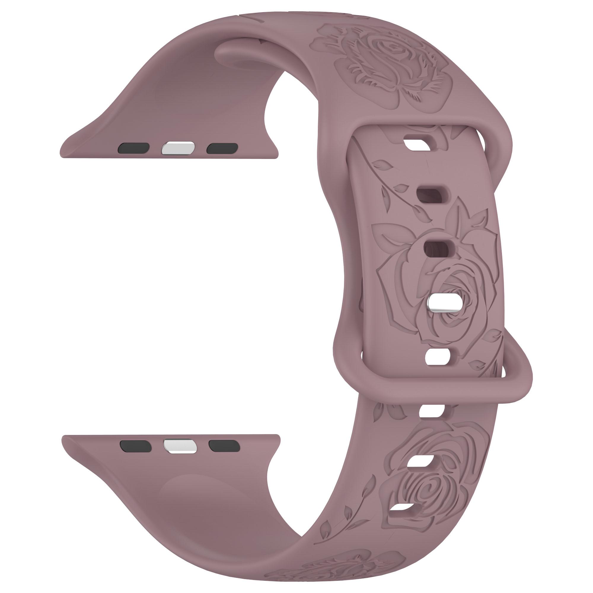 

For Apple Watch Series 10 46mm/Ultra 2 Ultra 49mm/Series 9 8 7 45mm/6 5 4 SE (2023) SE (2022) SE 44mm/3 2 1 42mm Silicone Strap Watch Band Smoke Purple