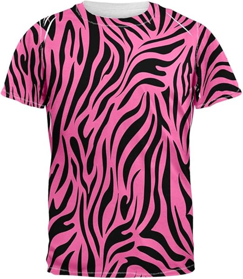 Maglietta Sportiva Uomo Fantasia Zebrata Stampa 3D Asciugatura Rapida Traspirante Estate Streetwear Moda Casual Vestibilità aderente Top a Maniche Corte Fitness