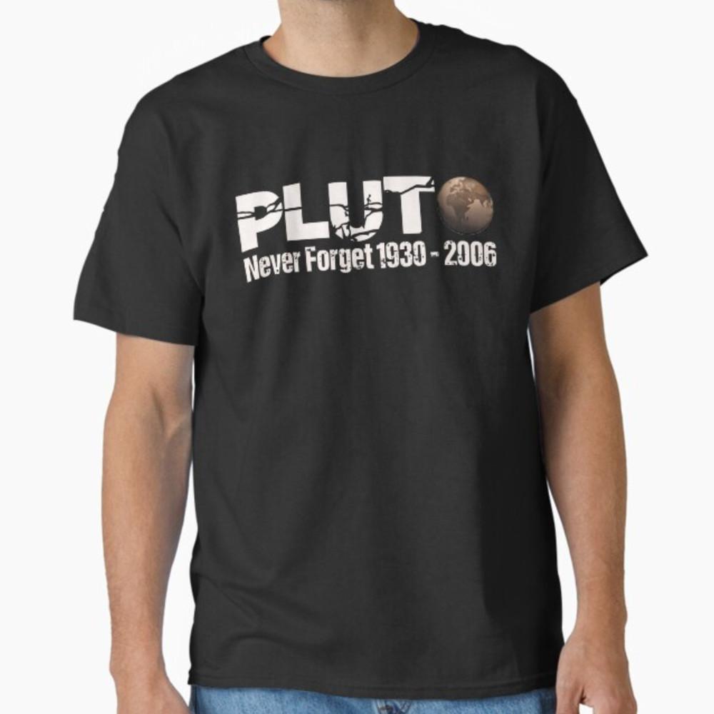 Never Forget Pluto Shirt Vintage Retro Funny Space Science T-Shirt Unisex T-Shirt S