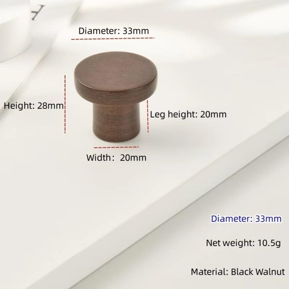 L Shaped Cabinet Pull Oak Walnut Bar Handle Elegant Wooden Knob
