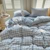Bed Sheets Set Plaid Style Duvet Cover Pillowcase with Bedsheets Home Bed Linen Sets Skin-friendly Bedclothes
