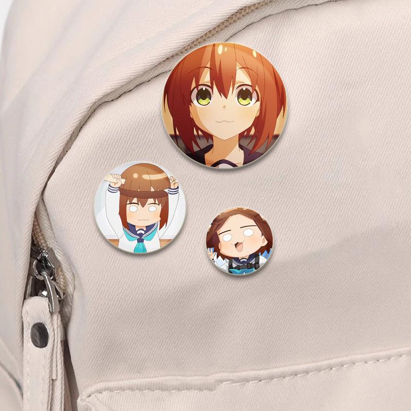 32/44/58MM My Deer Friend Nokotan Anime Pins Cute Cartoon Badge Handmade Tinplate Brooches Breastpin for Backpack Clothes Gift Accessory