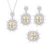 Jewelry Copper Gold Plated Retro Simulation Yellow Diamond Bottom Women'S Handmade Diamond Set Main Stone 10 * 14