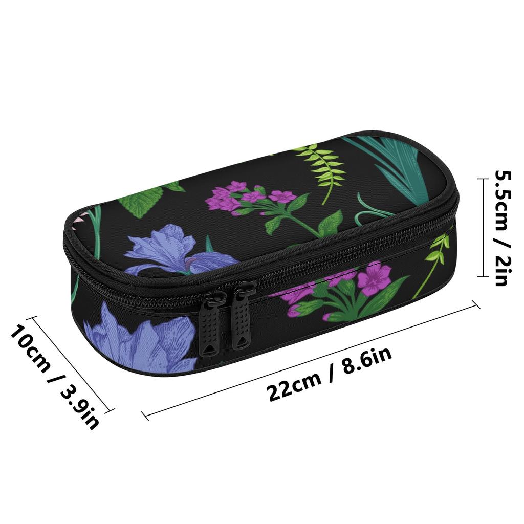 Pen Case Portable Wear Resistant Polyester Zipper Closure with Mesh Pocket Removable Divider and Pen Slots for School and Study