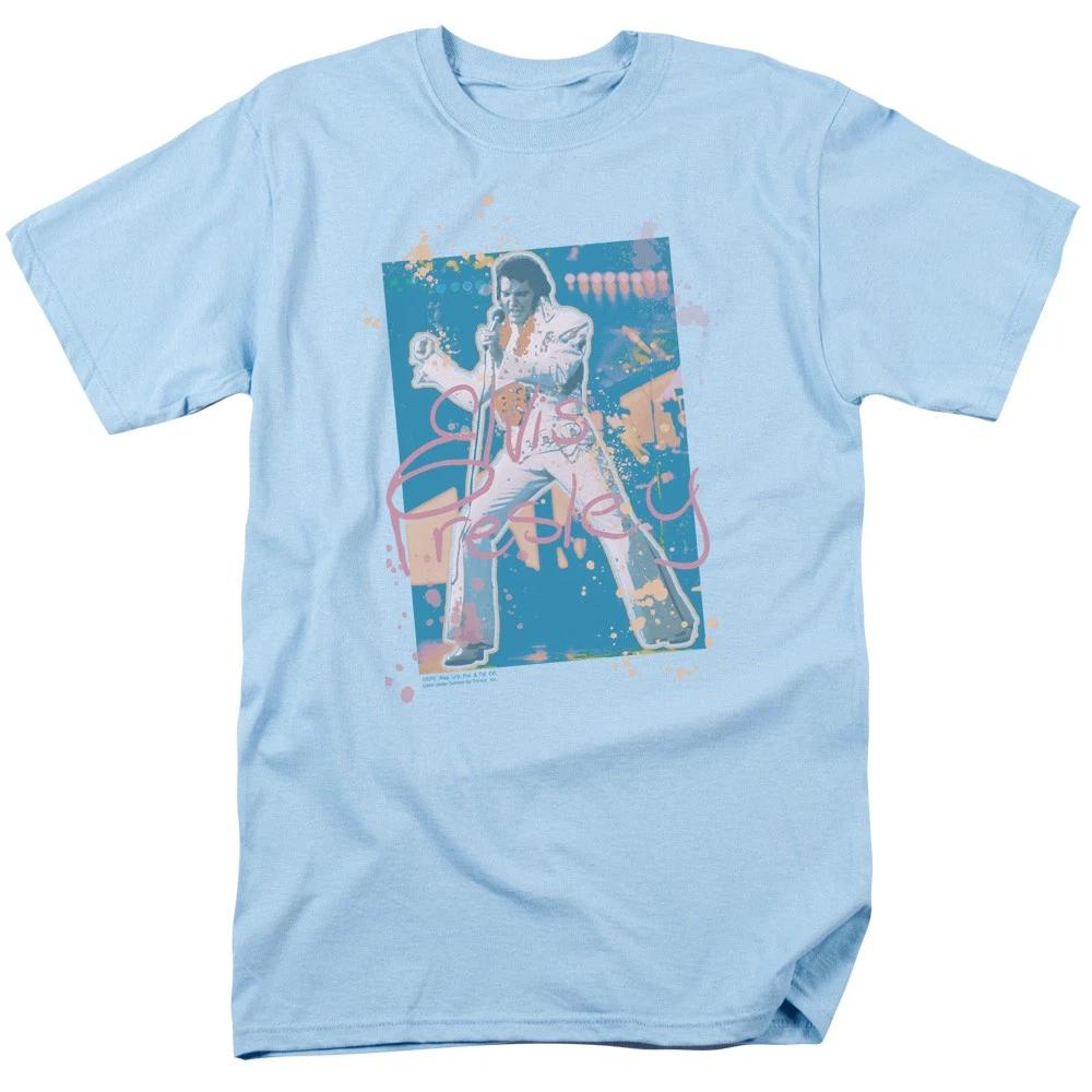 Elvis Presley - Splatter Hawaii - Unisex Short Sleeve Children s T-shirt - Blue 160