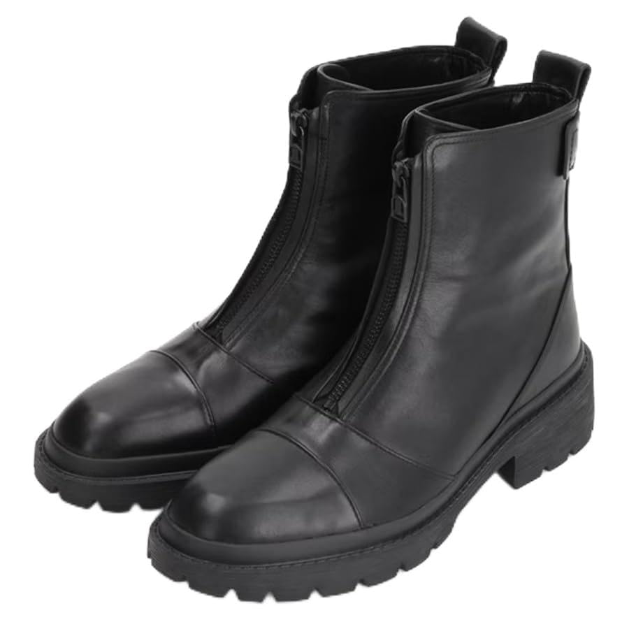 en Fashion Center Zip Short Boots Black [Lanvin Bleu] Boots, Thick-soled 2845,