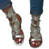 Large size rhinestone sandals women's 2025 new summer one-word flat-bottomed butterfly rhinestone sandals wish2025