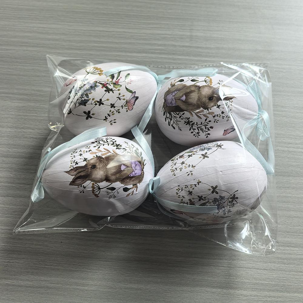 Foam Easter Eggs Pendant Diy Craft Artificial Easter Egg Decorative Cartoon Home Garden Party Decorations Gifts Atmosphere Props