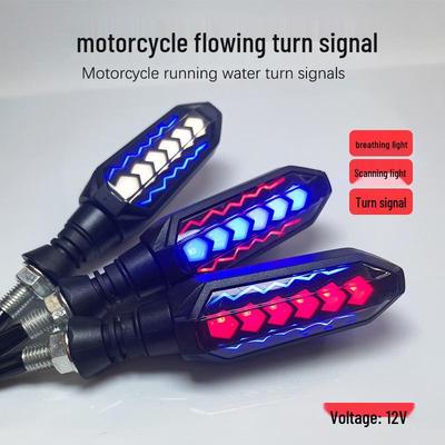 Universal LED Turn Signals for Electric Motorcycles, 12V Flowing, Breathing, and Scanning Lights, Modified Accessories.
