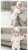 Baby Clothes Romper Short Sleeve Summer Front Open Gauze Coveralls Boys Girls Baby Gift Giraffe Pattern 73cm
