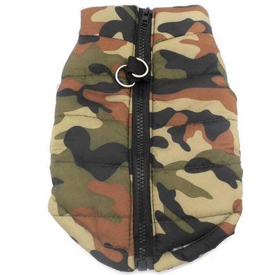 Weich gepolsterte Weste für Haustiere, Katzen und Hunde, Jacke mit Leinenschlaufe, Kleidung für kleine Hunde und Welpen, Camouflage-Hundeweste