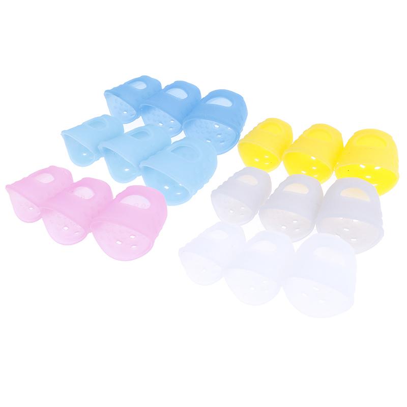 Mehrfarbiger Silikon-Fingerhut mit Spitze, ausgehöhlt, atmungsaktiv, Strickwerkzeug, DIY-Bastelarbeit