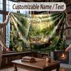 Floral Garden Theme Throw Blanket Custom Name Text Personalized Blanket Soft Cozy Blanket for Home Sofa Bed