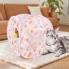 Cartoon Polyester+Steel Wire Cat Tunnel Tube Foldable Training Interactive Cat Nest Breathable Cat Maze Tunnel Rabbit