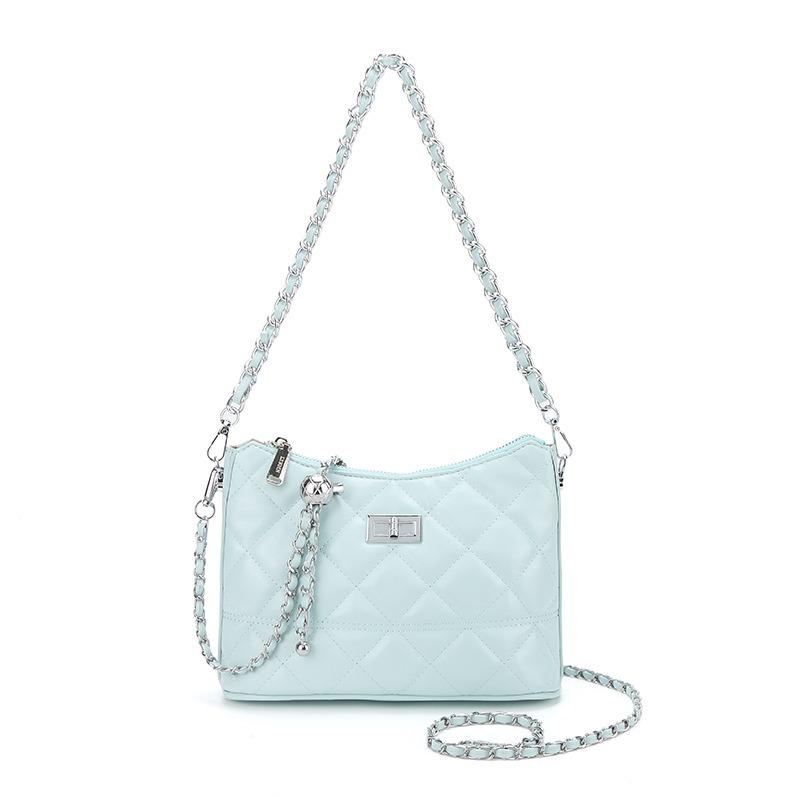 Spring and Summer New Niche Fashionable Xiaoxiang Rhombus Chain Bucket Bag Women's Versatile Commuter Shoulder Messenger Bag