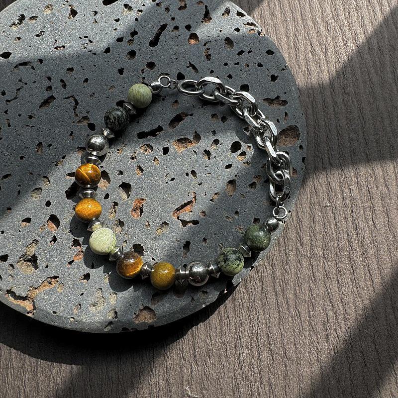 

Унісекс Ретро Китайський Хіп-Хоп Браслет зі Сталі та Титану - Не Вицвітаючий, Модний, Універсальний Аксесуар