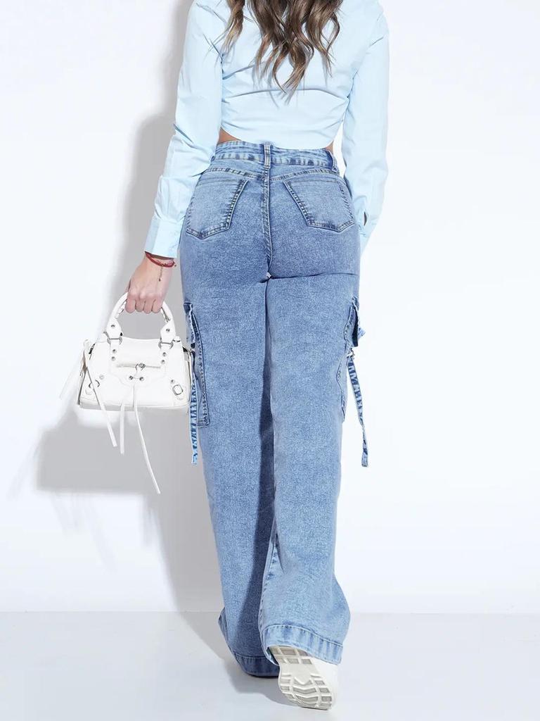 European-American Fashion Women's Stretch Washed Casual Denim Pants