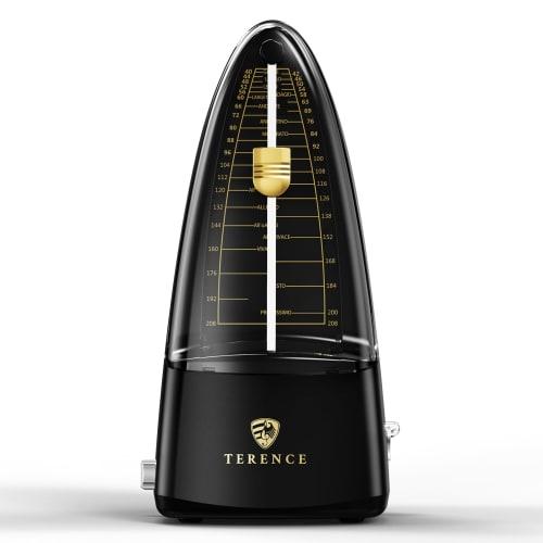 TERENCE T1 Black Pendulum Metronome, High-Precision, for Instrument Practice and Performance, Beginner-Friendly, with Metal Core, Compact Design, Loud