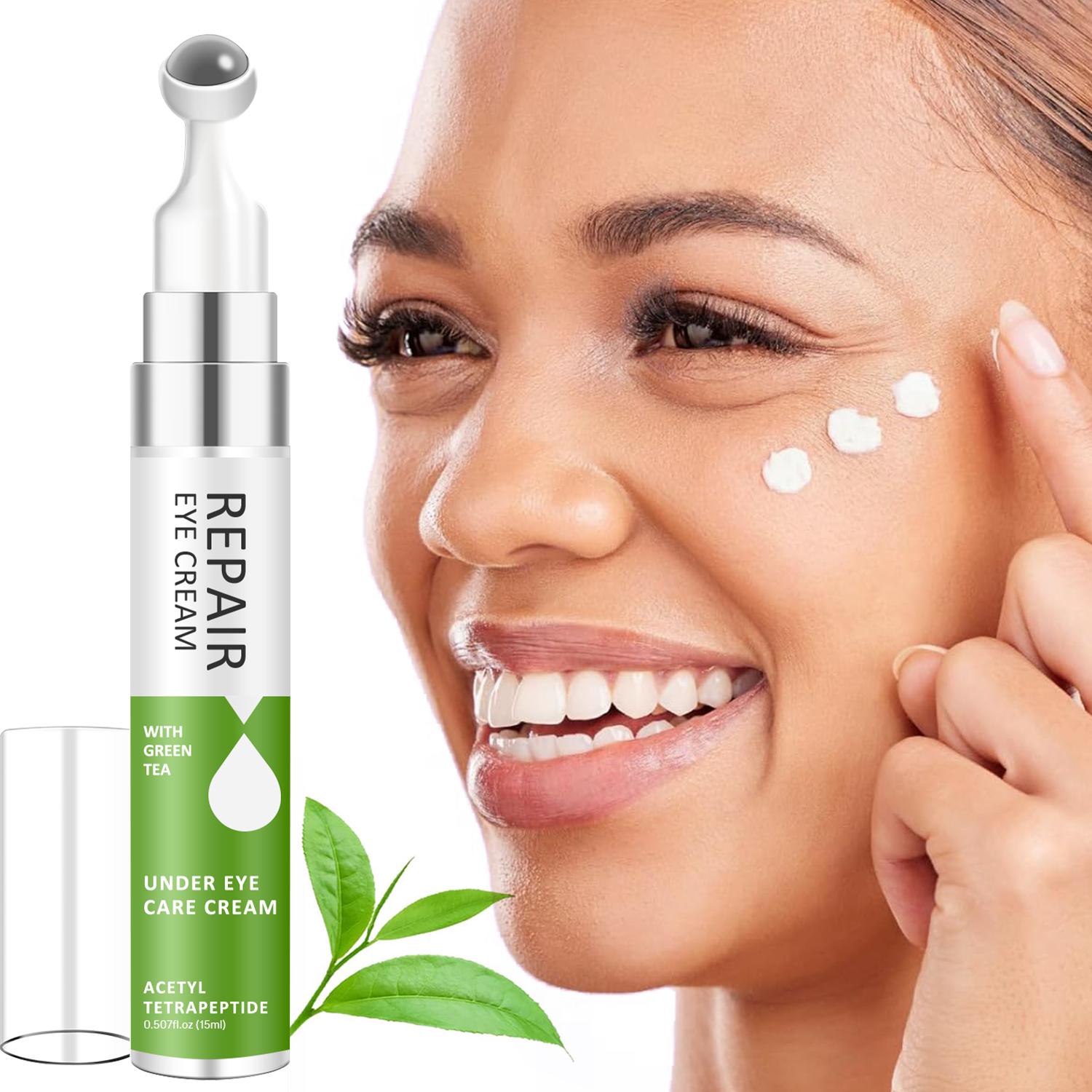 

Green Tea Repair Eye Cream-Tightens Skin, Reduce Fine Lines & Dark Circles Under Eyes-Suitable For All Skin Types, 15ml