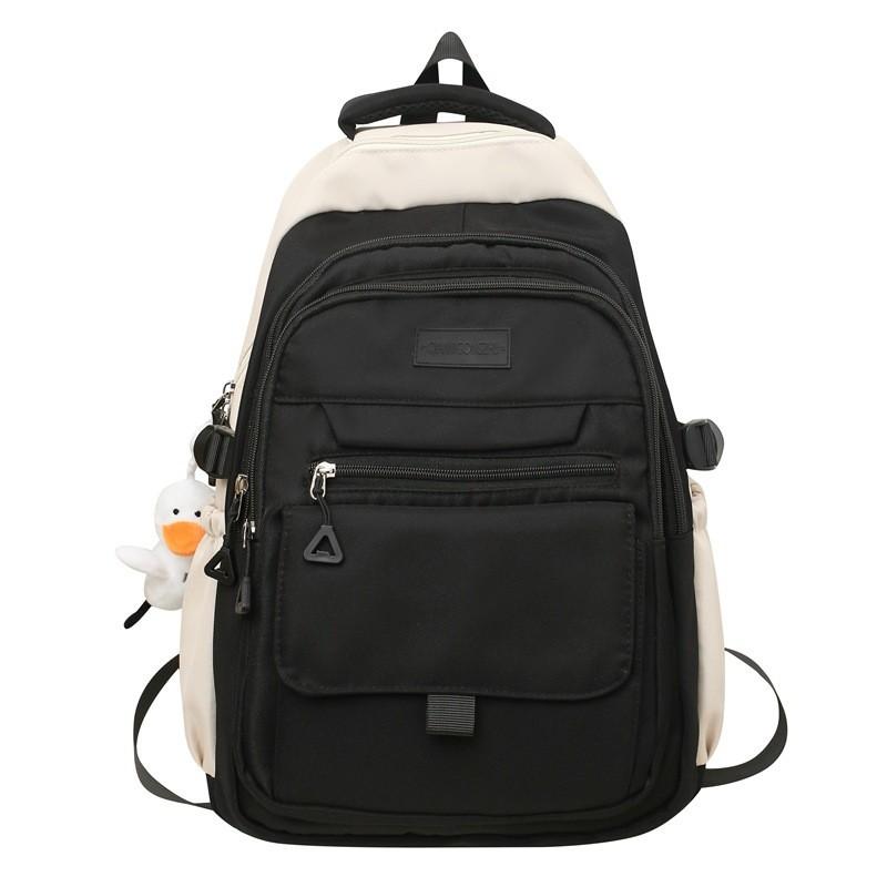 

Stylish Japanese Style Backpack With Breathable Design Beige Black