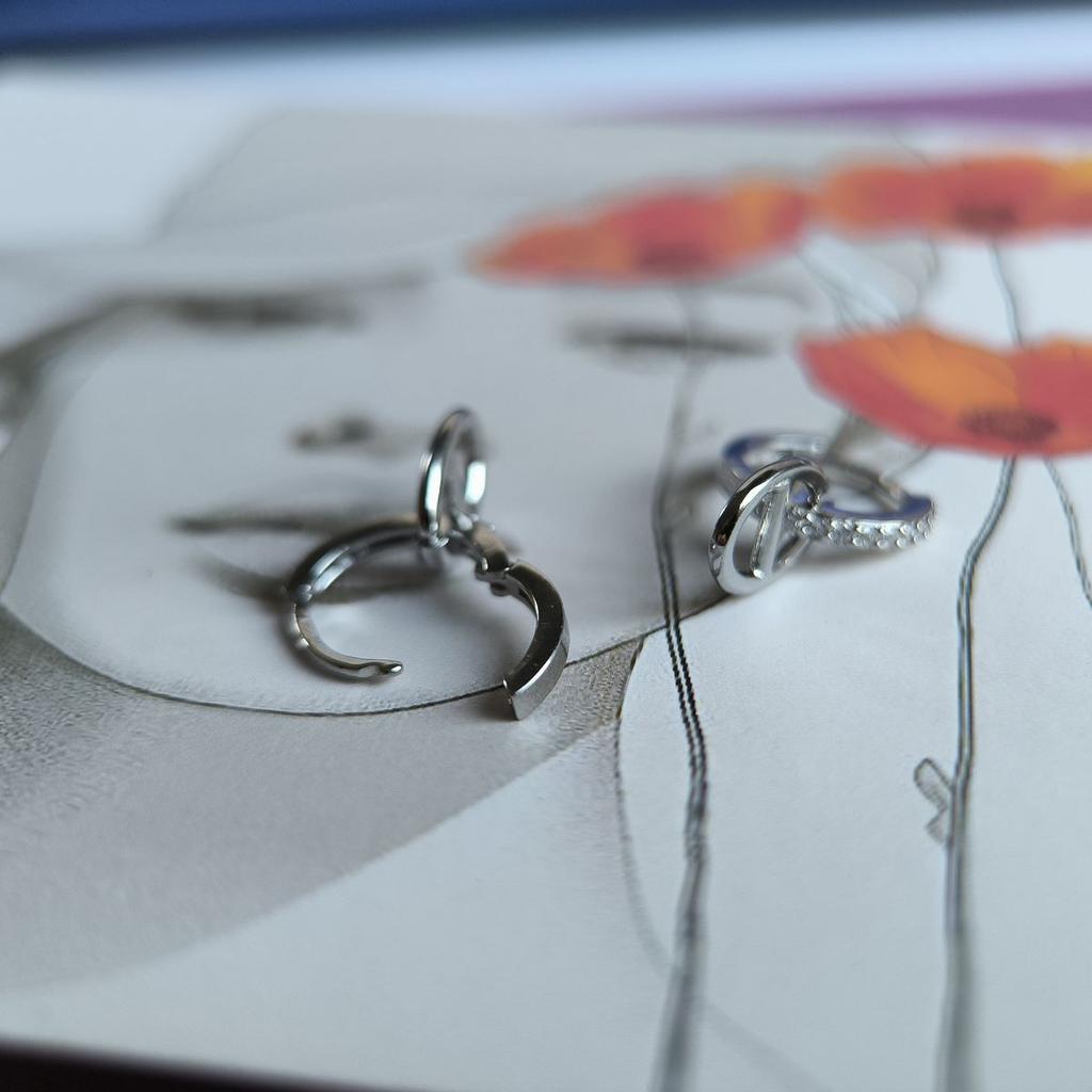 Серебряные серьги с фианитами (2187318)