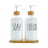 2 Stück 500ml Glas Seifenspender Flasche Hand Flüssigseifenbehälter Zum Aufbewahren von Duschgel Händedesinfektionsmittel Lotion Shampoo
