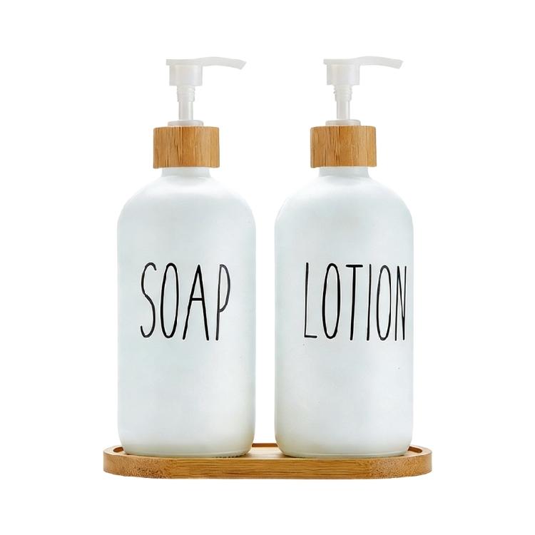 2 Stück 500ml Glas Seifenspender Flasche Hand Flüssigseifenbehälter Zum Aufbewahren von Duschgel Händedesinfektionsmittel Lotion Shampoo