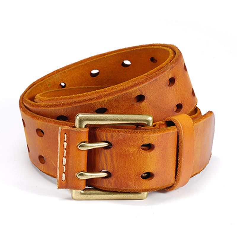 

Мужской ремень Ретро Верхний слой Коровья кожа Пряжка-штифт Ремень Универсальный Для среднего и молодого возраста Джинсовый ремень Мужской 130cm