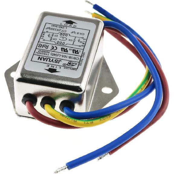 E-outstanding EMI Filter 115/250VAC 10A Suppressor Power Noise Filter With Wire