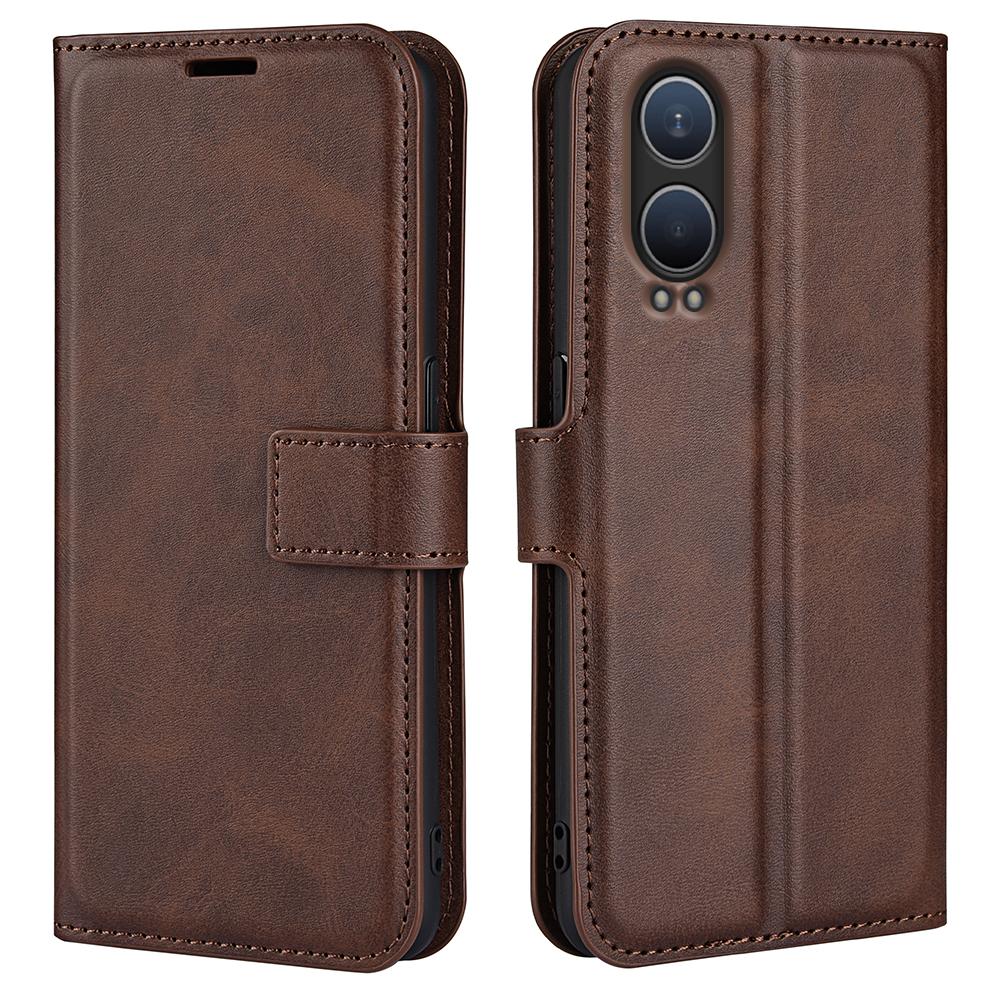 For OnePlus Nord CE4 Lite 5G/Oppo K12x 5G (China) Case Calf Texture Leather Stand Phone Cover