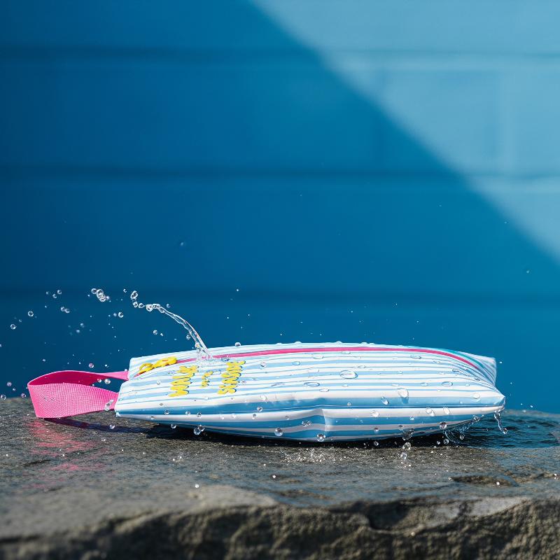 Breathable Water Resistant Shoe Storage Bag With Zipper Cute Striped Print Perfect For Travel Beach Trips Daily Use