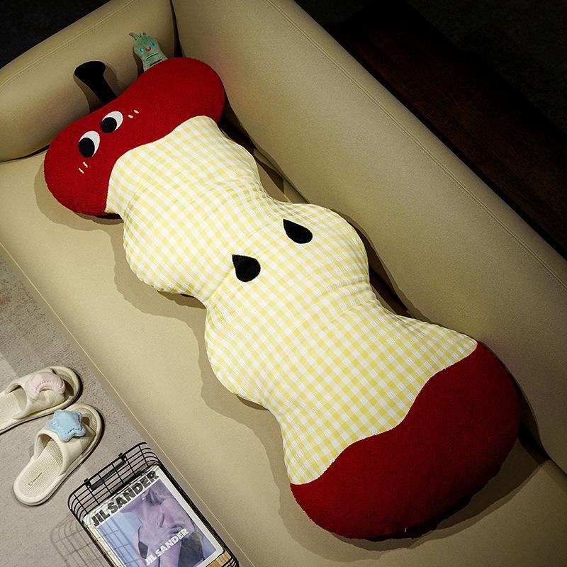 Creative Fun Apple Long Throw Pillow Plush Toy Apple Core Doll Home Sofa Pillow Cushion Rag Doll