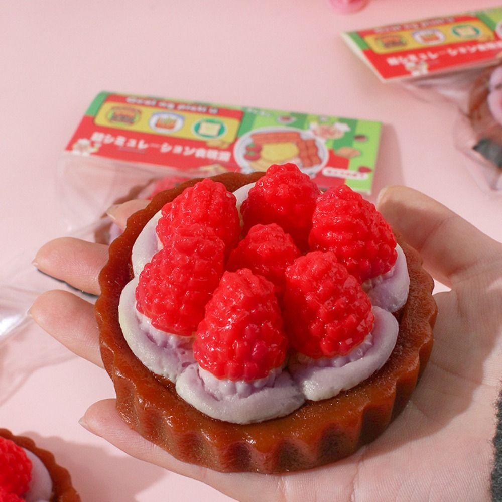 Cranberry Tart Slow Rebound Toy TPR Squeeze Sensory Toys Strawberry Cake Squeeze Toy  Children Toy