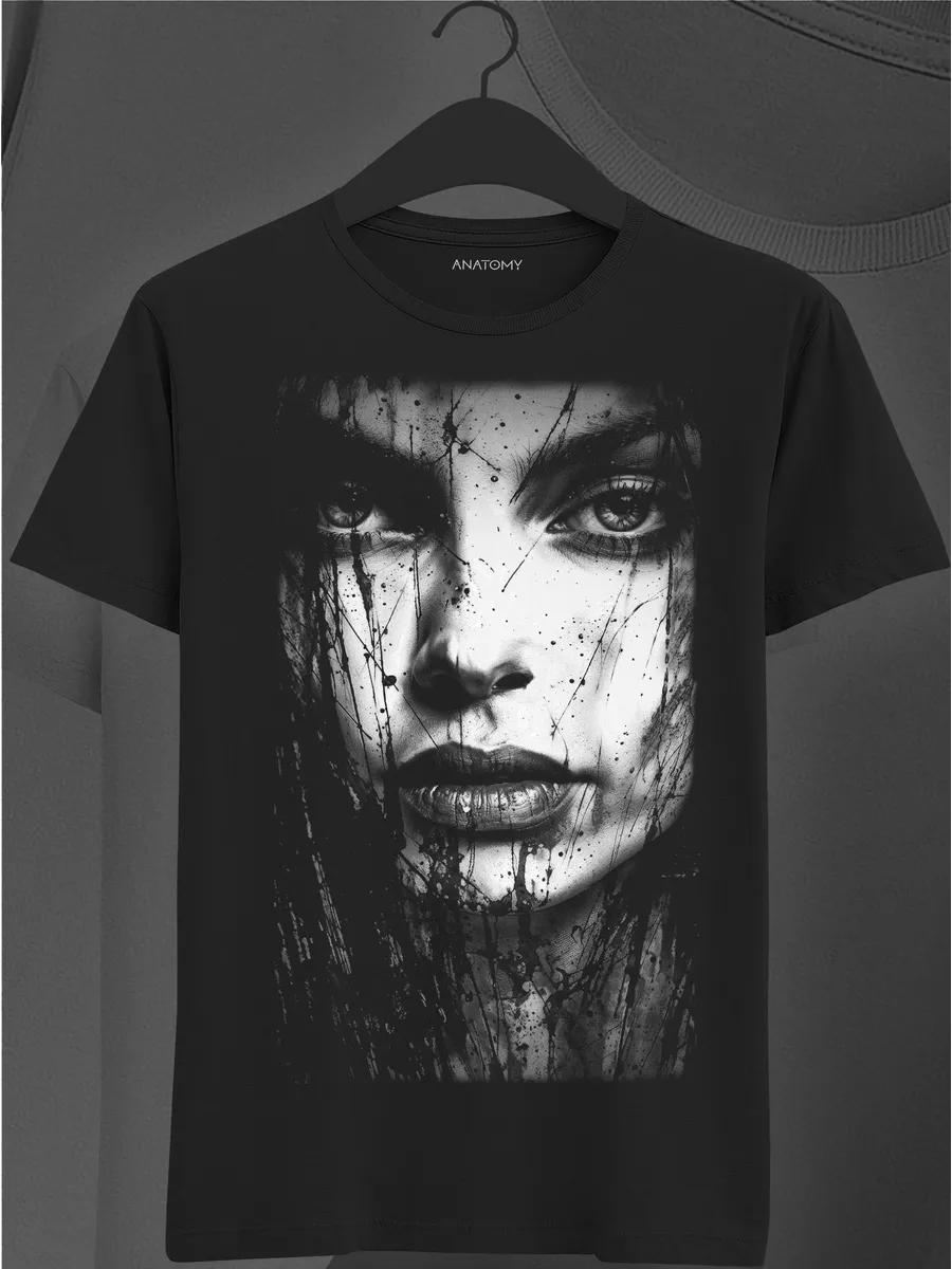 Blue hockey T-shirt with print 3XL