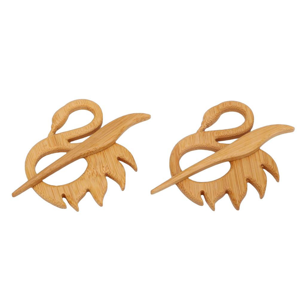 2 Stück Brosche Anstecknadel Bambus Brust Schmuck Geschenk Pullover Pins Dekoratives Modeaccessoire