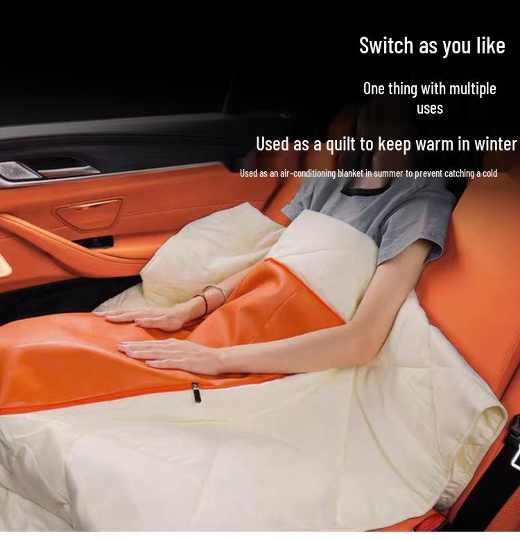 Multi-Functional Nappa Leather Lumbar Support Cushion & Air Conditioning Blanket for BMW, Mercedes-Benz, and Land Rover