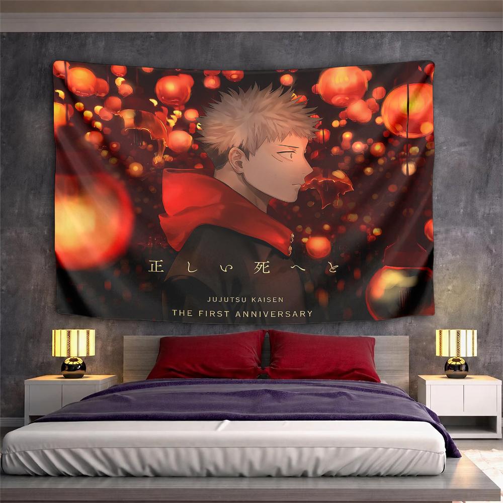 Charming Jujutsu Kaisen Wall Decor, Classic Red Charming Look, Great Fit for Living Room Sofa and TV Area with Warm with Flair with Calm Mood