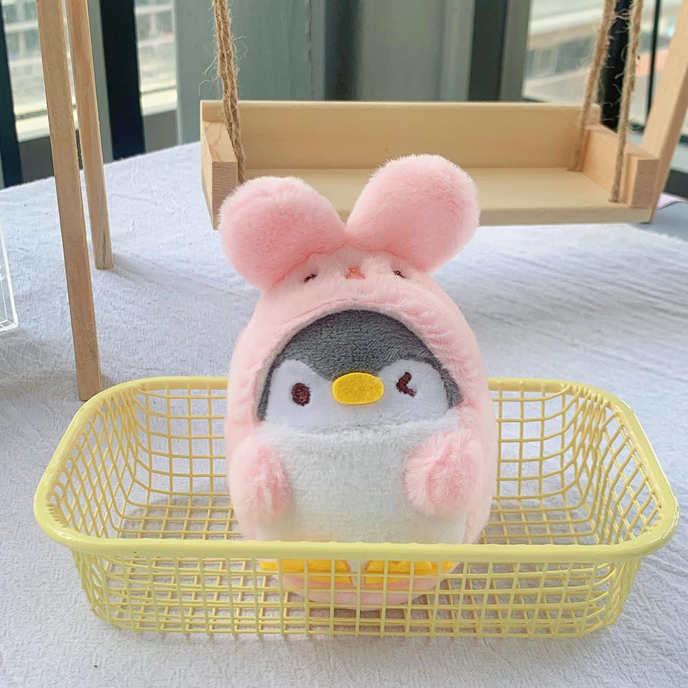 Adorable Penguin Plush Keychain Cute Bunny Transform Soft Plush Toy Bag Charm