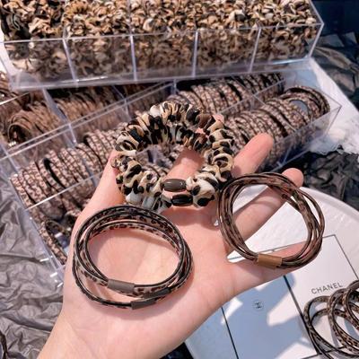 Fashion Leopard Print HairBand High Elastic Small Hair Ties Rope Ponytail Headwear Women Creative Korean Hair Accessories