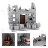 MOOXI Military WW2 Battlefield Ruin Damaged House Model MOC Bricks DIY Assembled Building Blocks Toys For Childrens Adults Gifts