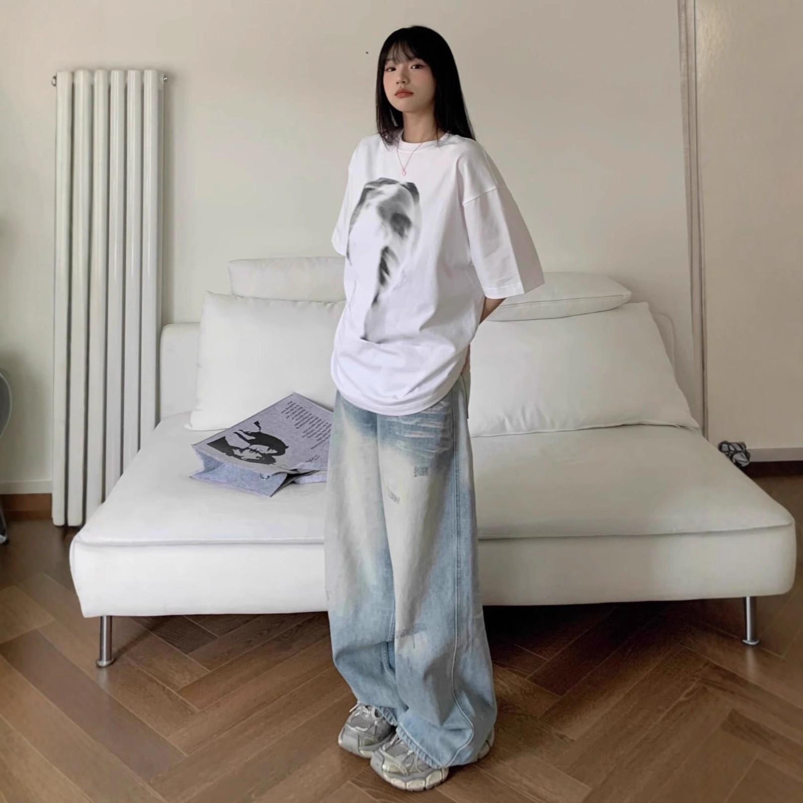 Women s Retro Ripped High Waist Wide Leg Jeans - Spring/Autumn 2025 Collection L