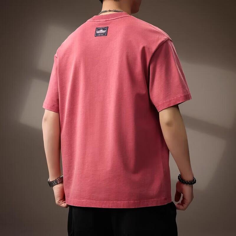 Herren American Style Schwerer Baumwoll-Steinwasch-T-Shirt