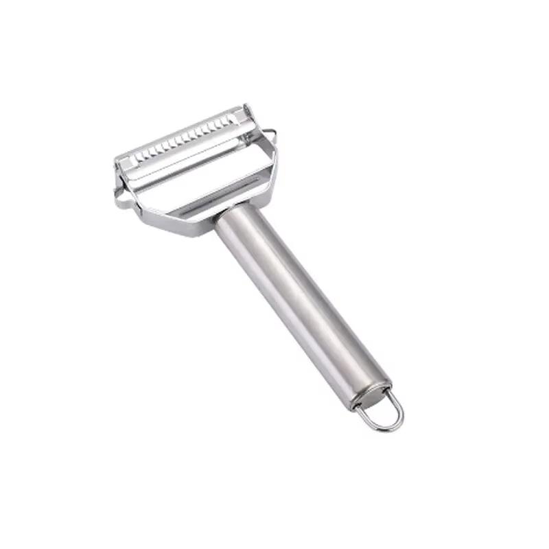 Ein Küchengerät aus Edelstahl zum Schälen von Obst- und Gemüsescheiben, Einzelkopfmesser, Zwei-in-Eins-Multifunktionsgerät