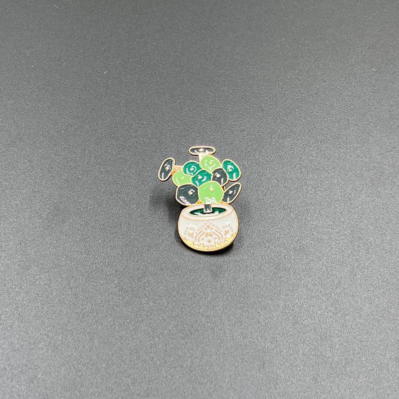 Versatile Cactus Plant Drip Oil Alloy Brooch - Metal Pin for Clothing, Bags, and Shoes